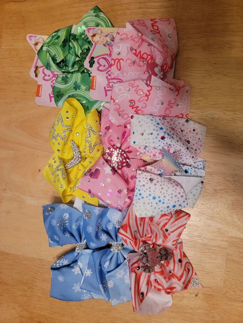 Assorted JoJo Kids Hair Bows - Pink, Yellow, Green, Blue, White